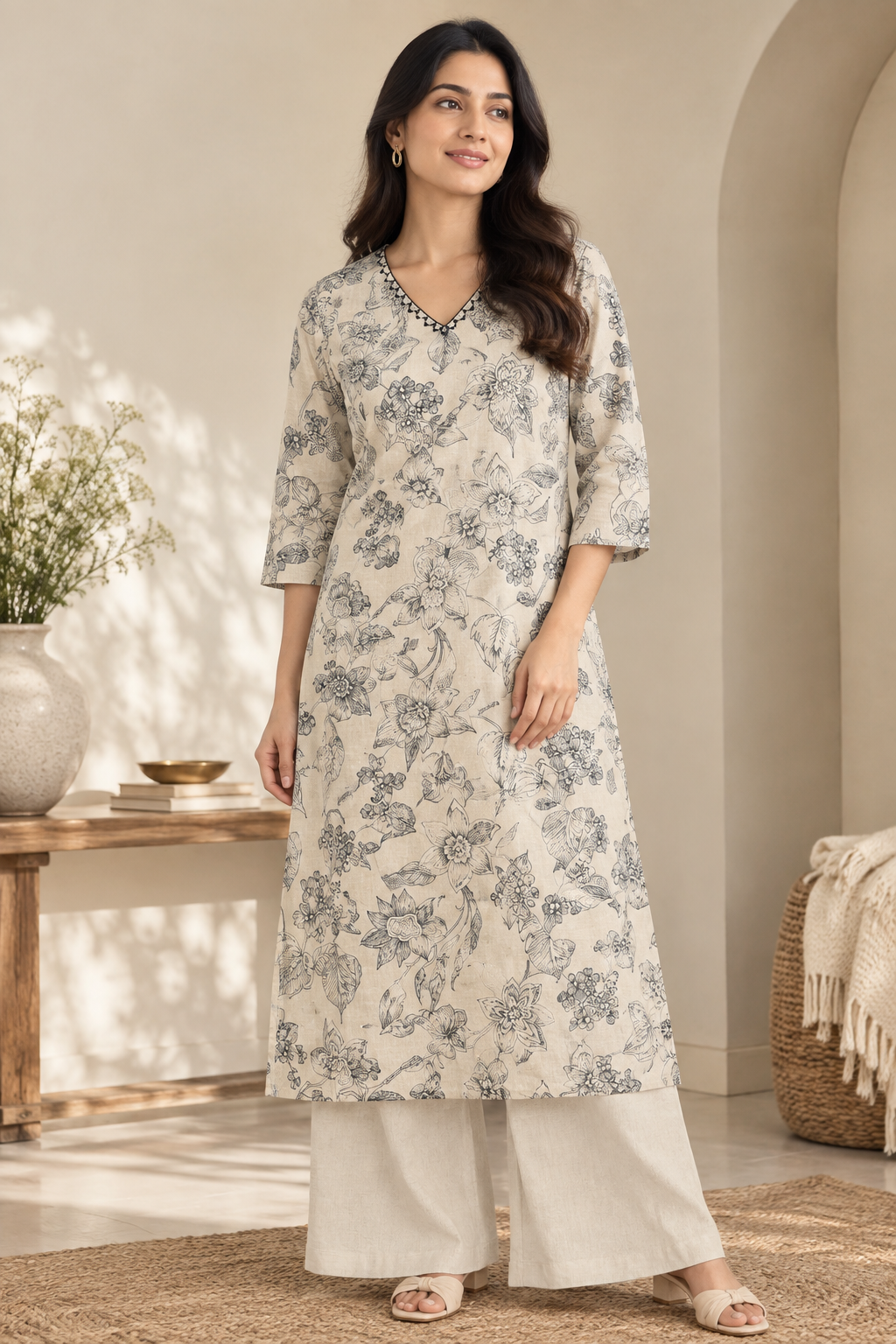Premium Printed Flex Cotton Co-ord Set with Palazzo