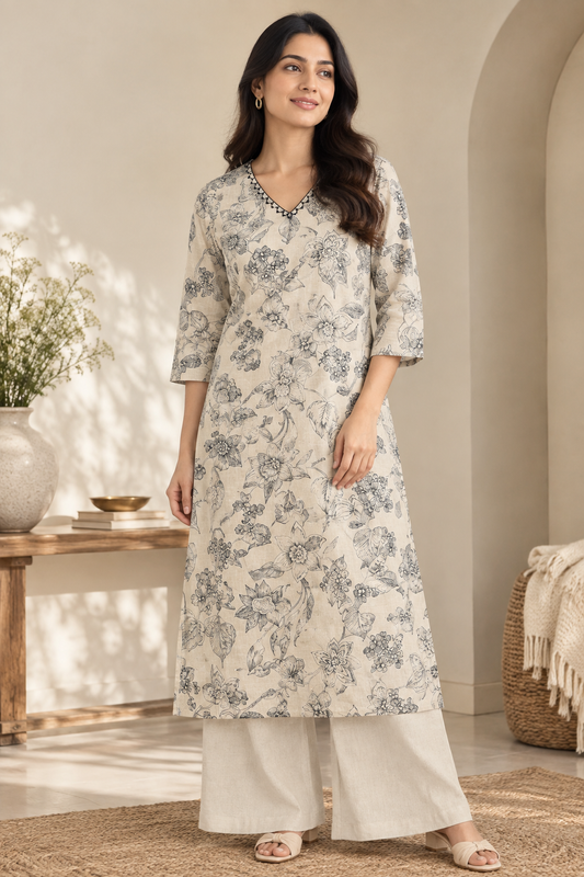 Premium Printed Flex Cotton Co-ord Set with Palazzo