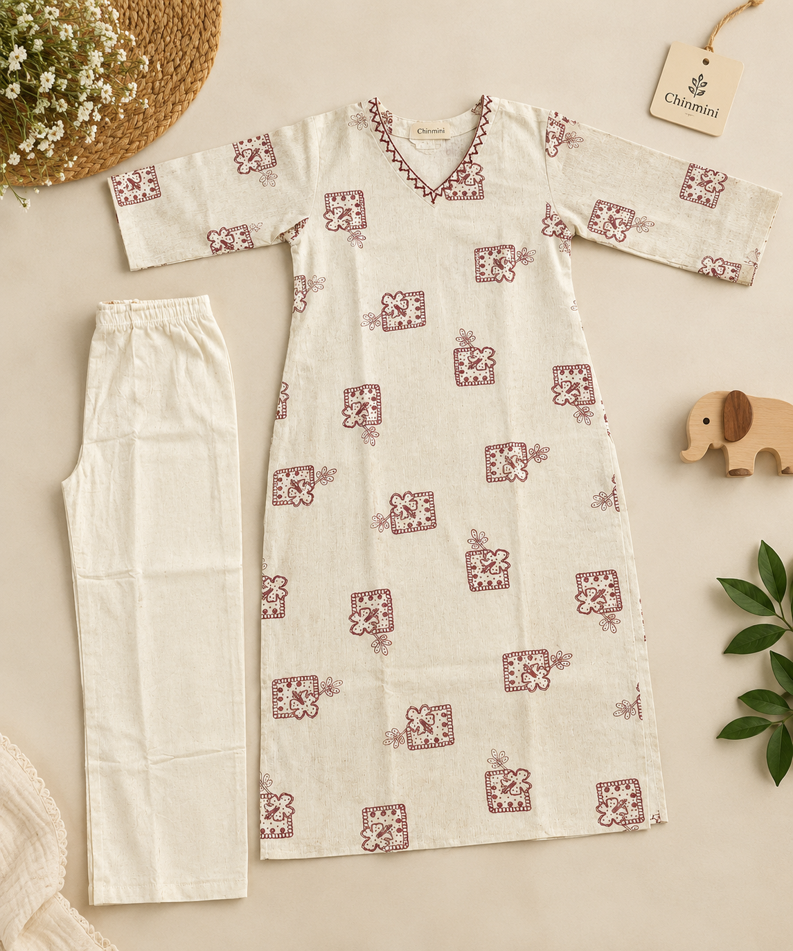 Premium Printed Flex Cotton Co-ord Set with Palazzo