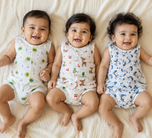 Chinmini™ Soft Muslin Jabla Set (Pack of 3) – 3 to 6 Months
