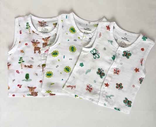 Chinmini™ Butterfly Soft Muslin Jabla Set (Pack of 3) for 6-9 months & 9-12 months