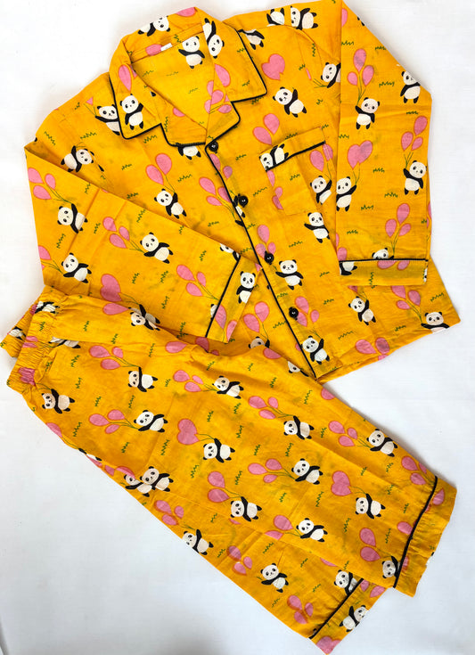 🐼 Panda Balloons Night Suit – 100% Pure Jaipur Cotton