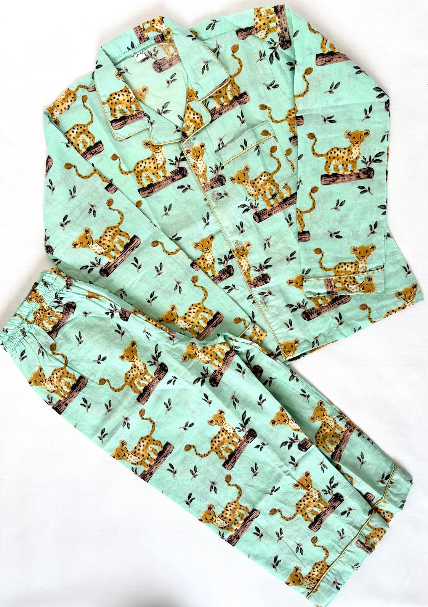 🐆 Little Leopard Night Suit – 100% Pure Jaipur Cotton