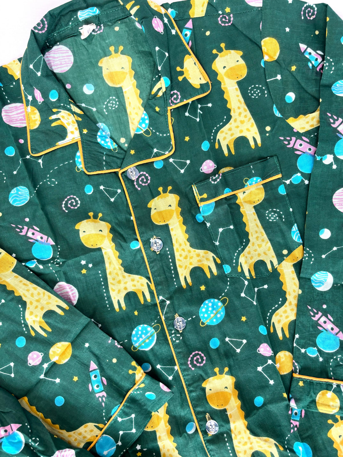 🦒 Giraffe Galaxy Night Suit – 100% Pure Jaipur Cotton