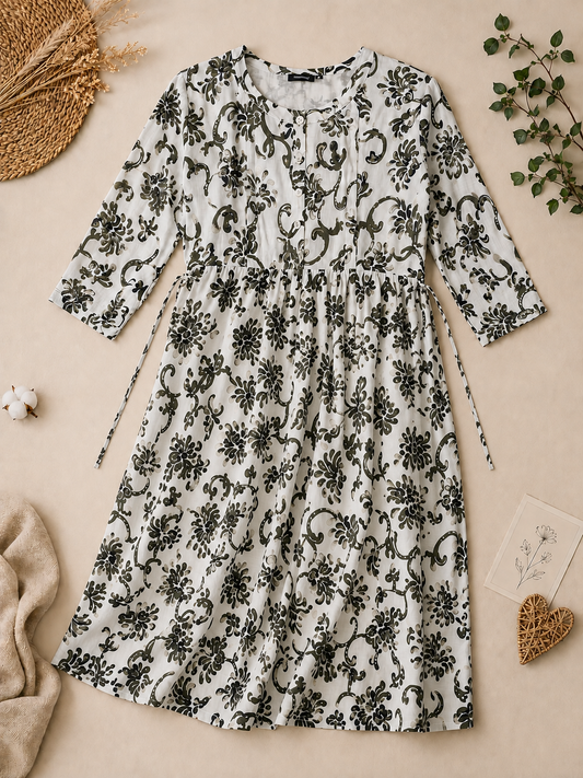 Flora Grace Feeding Dress(Round Neck)