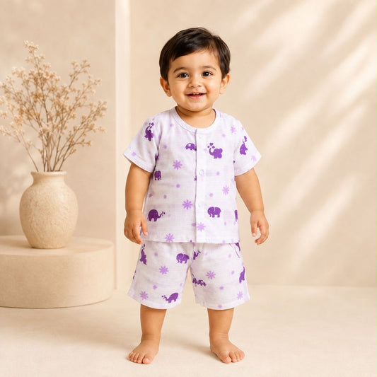 Chinmini Muslin Half Sleeves Unisex Co-Ords