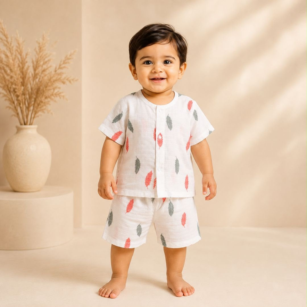Chinmini Muslin Half Sleeves Unisex Co-Ords