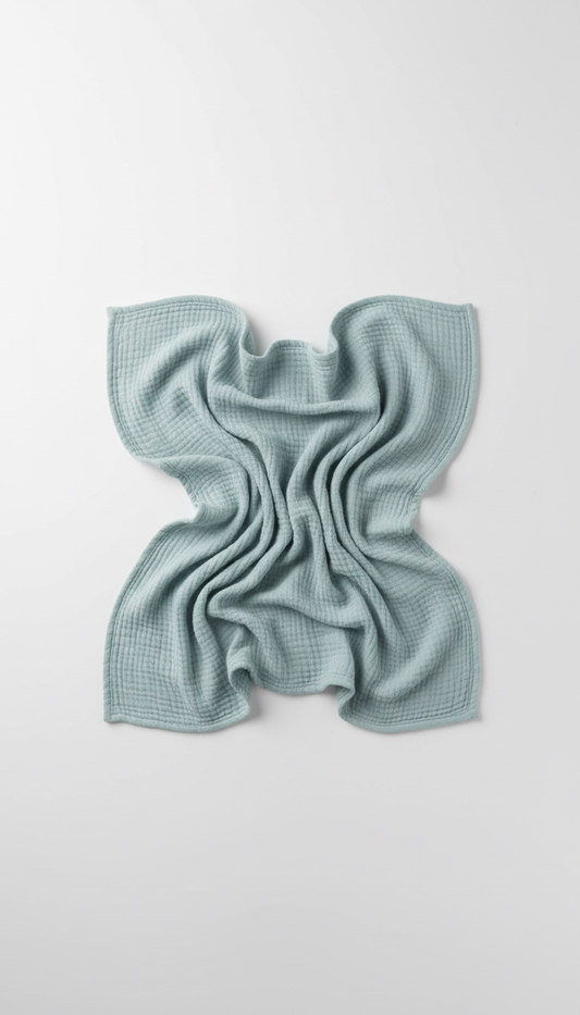 Muslin swaddle blanket in mist blue
