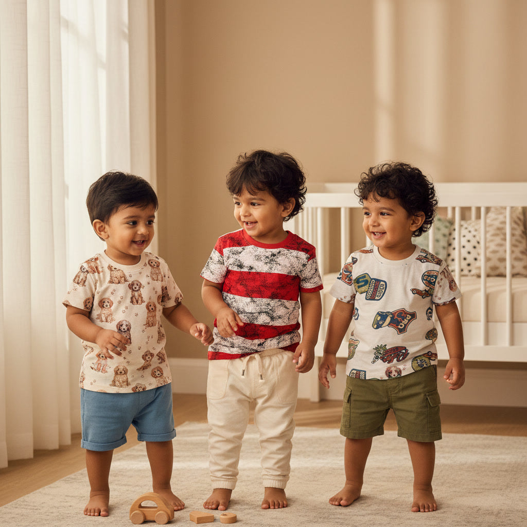 Pack of 3 Ultra-Soft Cotton T-Shirt for Boys